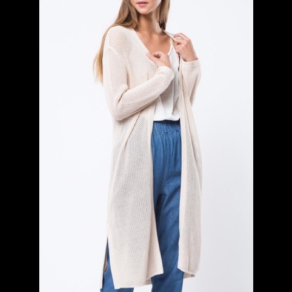 cream duster cardigan